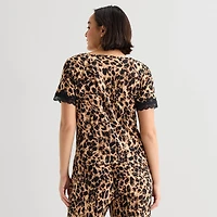 Ambrielle Womens Scoop Neck Short Sleeve Pajama Top