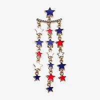 Mixit 4th Of July Fringe Womens Star Chandelier Earrings
