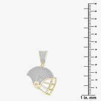 (J / I3) Mens 1/4 CT. T.W. Natural White Diamond 10K Gold Over Silver Pendant
