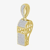 (J / I3) Mens 1/3 CT. T.W. Natural White Diamond 10K Gold Over Silver Pendant