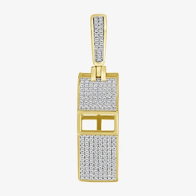 (J / I3) Mens 1/3 CT. T.W. Natural White Diamond 10K Gold Over Silver Pendant