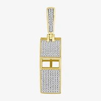(J / I3) Mens 1/3 CT. T.W. Natural White Diamond 10K Gold Over Silver Pendant