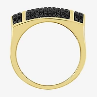 (Black / I3) Mens 1/4 CT. T.W. Natural Black Diamond 10K Gold Cocktail Ring