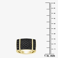 (Black / I3) Mens 1/4 CT. T.W. Natural Black Diamond 10K Gold Cocktail Ring