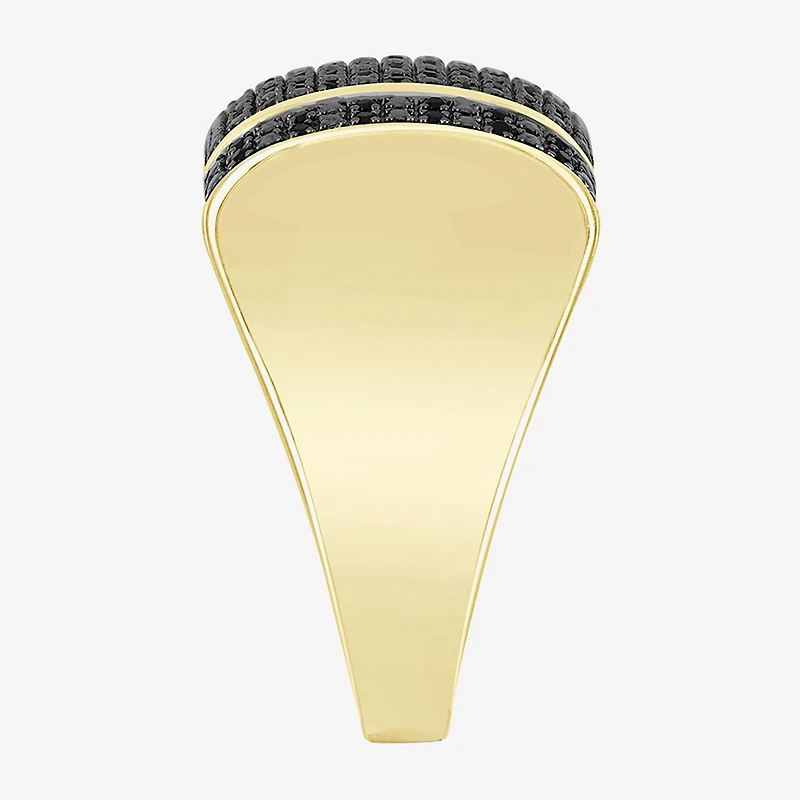(Black / I3) Mens 1/4 CT. T.W. Natural Black Diamond 10K Gold Cocktail Ring