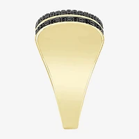 (Black / I3) Mens 1/4 CT. T.W. Natural Black Diamond 10K Gold Cocktail Ring
