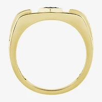 (Black / I3) Mens 1/4 CT. T.W. Natural Black Diamond 10K Gold Band