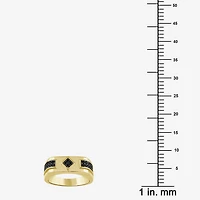 (Black / I3) Mens 1/4 CT. T.W. Natural Black Diamond 10K Gold Band