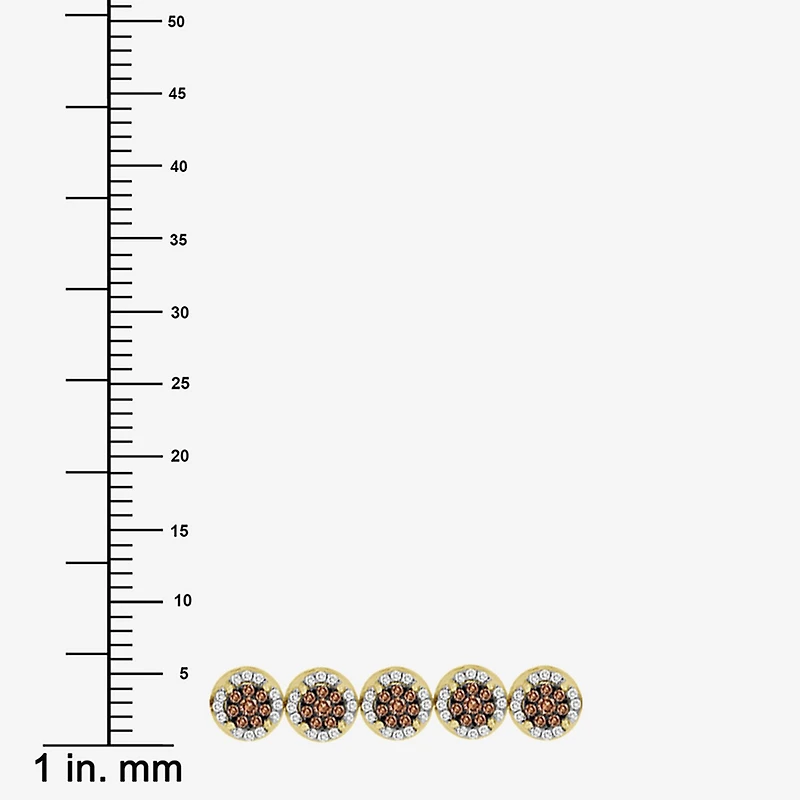 (Brown / I3) Mens 2 1/2 CT. T.W. Natural Champagne Diamond 10K Gold Tennis Bracelet