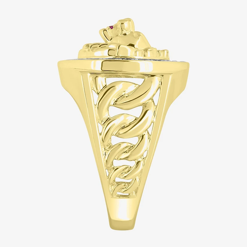 (J / I3) Mens 1/4 CT. T.W. Natural White Diamond 10K Gold Cocktail Ring