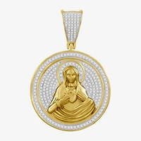 J / I3) Mens 1/ CT. T.W. Natural White Diamond 10K Gold Pendant