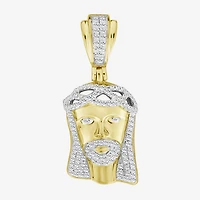 (J / I3) Mens 1/3 CT. T.W. Natural White Diamond 10K Gold Pendant