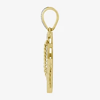 (J / I3) Mens 1/6 CT. T.W. Natural White Diamond 10K Gold LIghtning Bolt Pendant