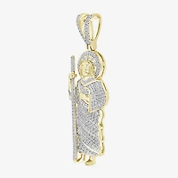 (J / I3) Mens 1/2 CT. T.W. Natural White Diamond 10K Gold Pendant