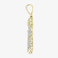 (J / I3) Mens 1/2 CT. T.W. Natural White Diamond 10K Gold Pendant