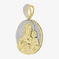 (J / I3) Mens 1/4 CT. T.W. Natural White Diamond 10K Gold Pendant