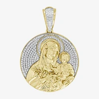 (J / I3) Mens 1/4 CT. T.W. Natural White Diamond 10K Gold Pendant