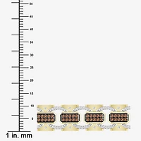 (Brown / I3) Mens 10K Gold Semisolid Link Bracelet