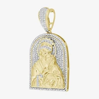 (J / I3) Mens 1/4 CT. T.W. Natural White Diamond 10K Gold Pendant
