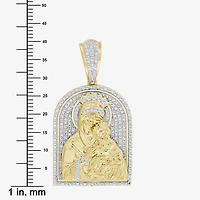 (J / I3) Mens 1/4 CT. T.W. Natural White Diamond 10K Gold Pendant