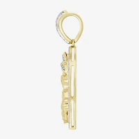 (J / I3) Mens 1/4 CT. T.W. Natural White Diamond 10K Gold Pendant