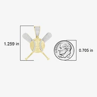 (J / I3) Mens 1/5 CT. Natural White Diamond 10K Gold Over Silver Pendant