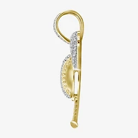 (J / I3) Mens 1/5 CT. Natural White Diamond 10K Gold Over Silver Pendant
