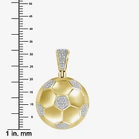 (J / I3) Mens 1/4 CT. T.W. Natural White Diamond 10K Gold Over Silver Pendant