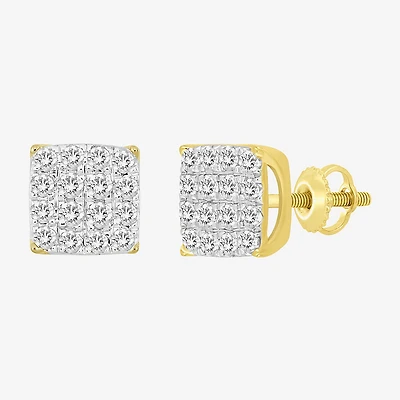 (J / I3) 1/2 CT. T.W. Natural White Diamond 10K Gold 6.9mm Stud Earrings
