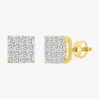 (J / I3) 1/2 CT. T.W. Natural White Diamond 10K Gold 6.9mm Stud Earrings