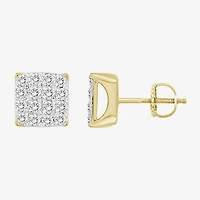 (J / I3) 1/2 CT. T.W. Natural White Diamond 10K Gold 6.9mm Stud Earrings