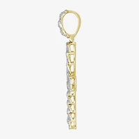 Ankh (J / I3) Mens 1/2 CT. T.W. Natural White Diamond 10K Gold Cross Pendant