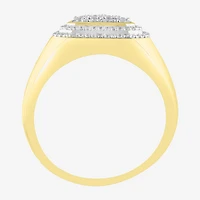 (J / I3) Mens 1/2 CT. T.W. Natural White Diamond 10K Gold Cocktail Ring