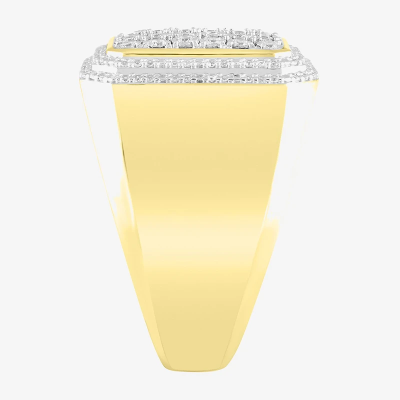 (J / I3) Mens 1/2 CT. T.W. Natural White Diamond 10K Gold Cocktail Ring