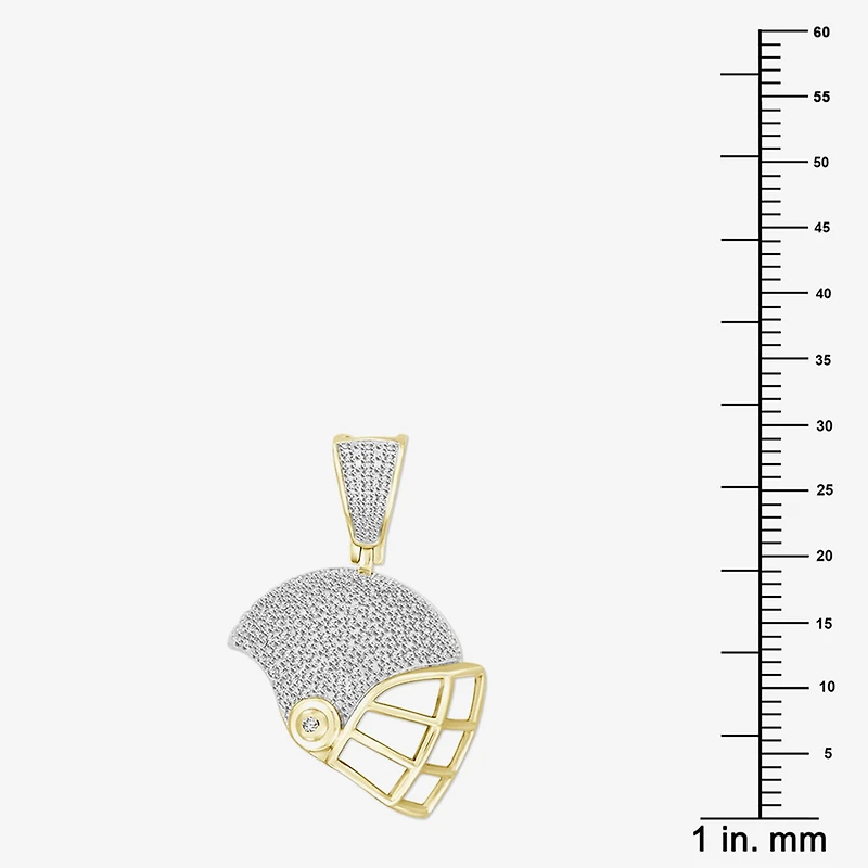 (J / I3) Mens 1/4 CT. T.W. Natural White Diamond 10K Gold Pendant