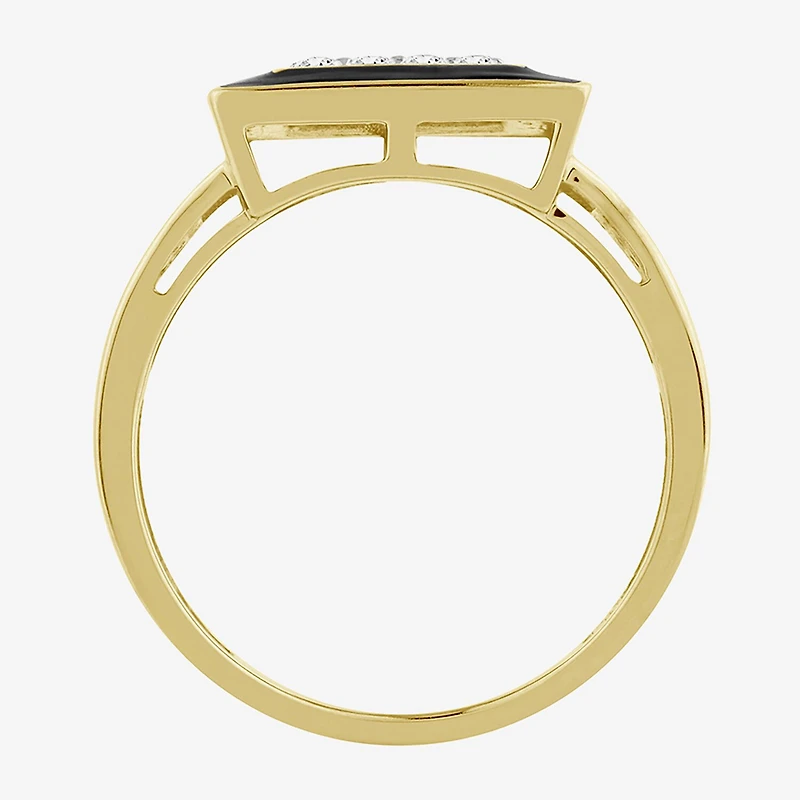 (J / I3) Mens 1/2 CT. T.W. Natural White Diamond 10K Gold Cocktail Ring