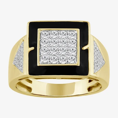 (J / I3) Mens 1/2 CT. T.W. Natural White Diamond 10K Gold Cocktail Ring