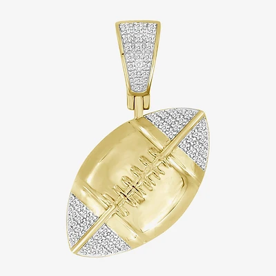 (J / I3) Mens 1/6 CT. T.W. Natural White Diamond 10K Gold Pendant