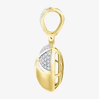 (J / I3) Mens 1/6 CT. T.W. Natural White Diamond 10K Gold Pendant