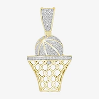 (J / I3) Mens 1/5 CT. Natural White Diamond 10K Gold Pendant