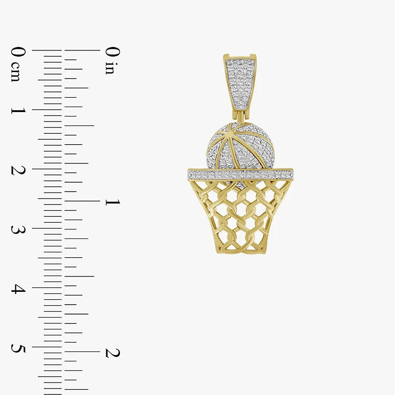 (J / I3) Mens 1/5 CT. Natural White Diamond 10K Gold Pendant