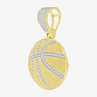 (J / I3) Mens 1/5 CT. Natural White Diamond 10K Gold Pendant