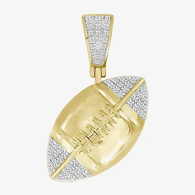 (J / I3) Mens 1/6 CT. T.W. Natural White Diamond 10K Gold Over Silver Pendant