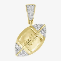 (J / I3) Mens 1/6 CT. T.W. Natural White Diamond 10K Gold Over Silver Pendant