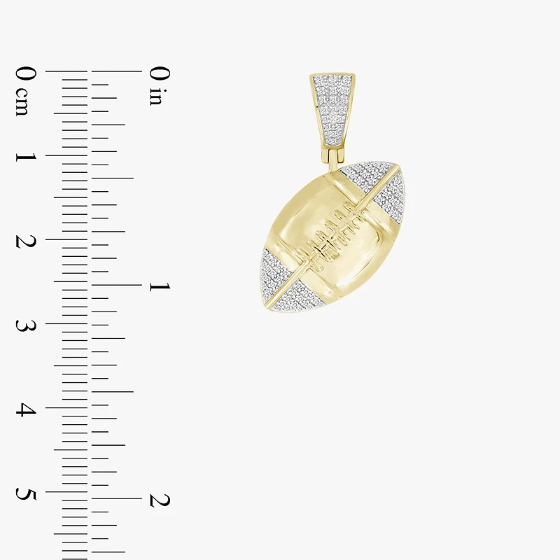 (J / I3) Mens 1/6 CT. T.W. Natural White Diamond 10K Gold Over Silver Pendant