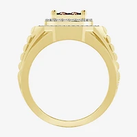 (Brown / I3) Mens 3/4 CT. T.W. Natural Champagne Diamond 10K Gold Cocktail Ring