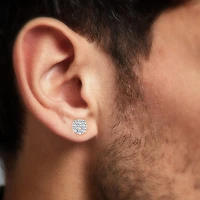 (J / I3) 1/4 CT. T.W. Natural White Diamond 10K Gold 5.3mm Oval Stud Earrings