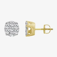 (J / I3) 1/4 CT. T.W. Natural White Diamond 10K Gold 5.3mm Oval Stud Earrings