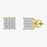 (J / I3) 3/4 CT. T.W. Natural White Diamond 10K Gold 8.1mm Stud Earrings