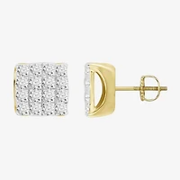 (J / I3) 3/4 CT. T.W. Natural White Diamond 10K Gold 8.1mm Stud Earrings
